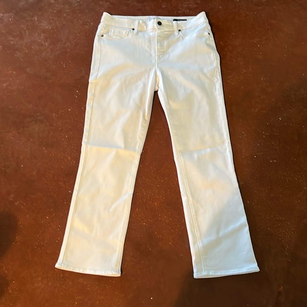 Parker Smith white straight leg jeans